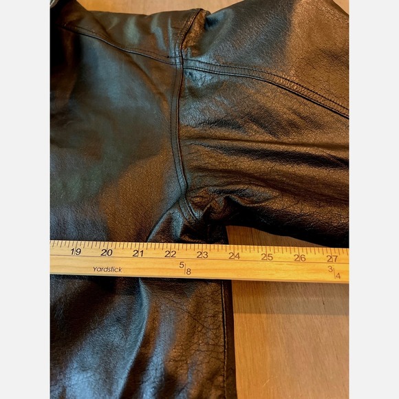 Vintage Members Only Black Faux Leather Jacket Medium Bikercore Retro Grunge - Picture 5 of 9